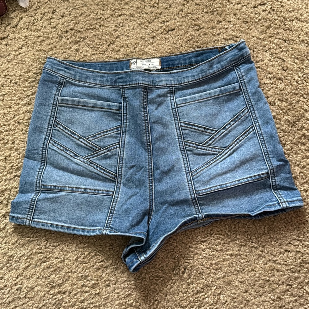 Free People denim high waist shorts